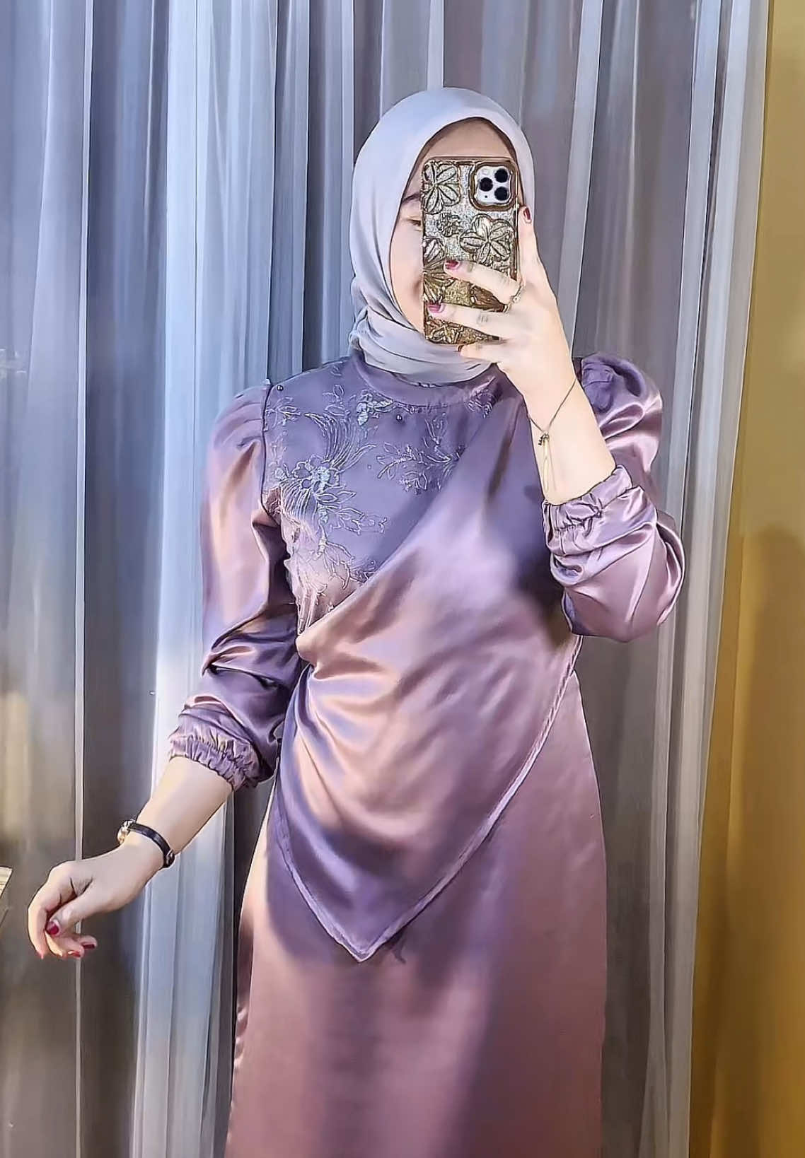 Dress/gamis kombinasi brukat ala” melayu, cantikkk bgtt !!🎀🫶🏻 #kondangan #dress #gamis #fashion 