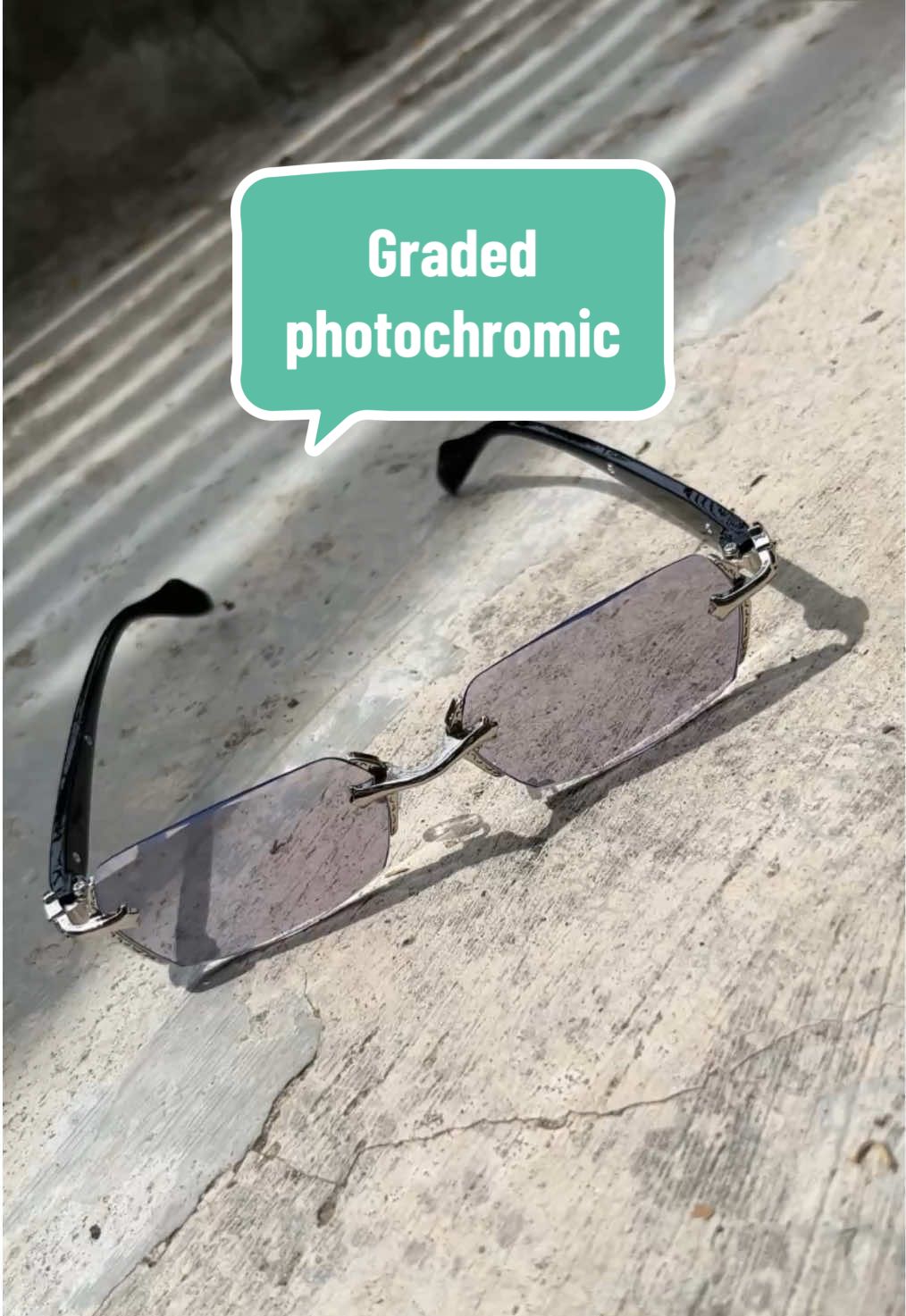 protection na pamg porma pa 🫶🏻                                                                                          #photochromiceyeglass #gradedglasses #stylish #fashioneyewear #fyp #tiktokshop #tiktokfinds #chromehearts #rimless 