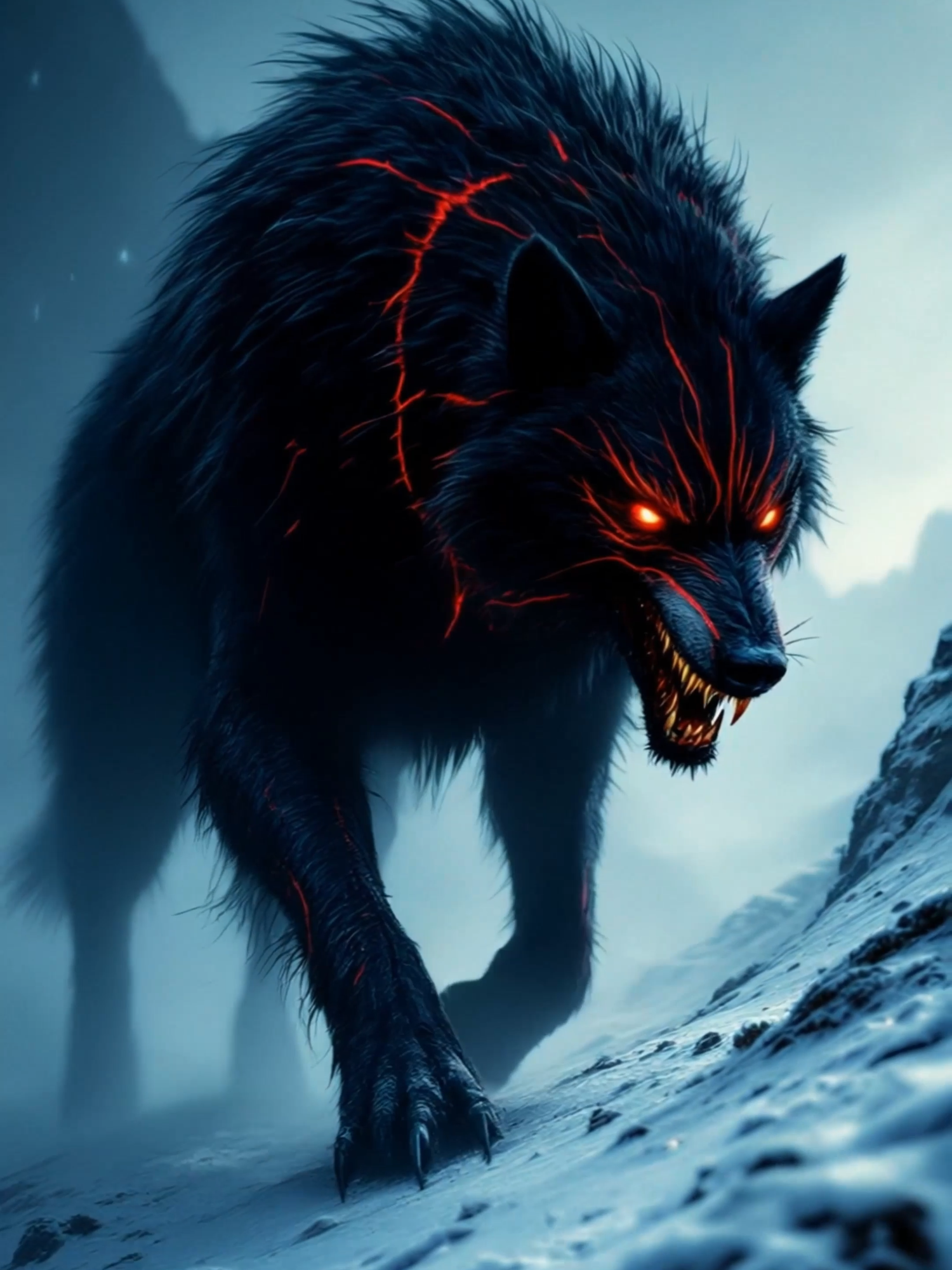 The Cursed Wolf (Live Wallpaper) #wolf #fenrir #livewallpaper #darkfantasy #hellhound #demonwolf #wolfalpha #fantasybeast #4k #4klivewallpaper