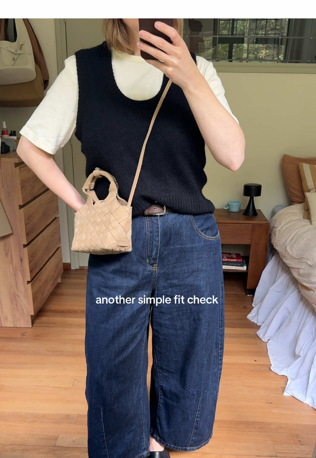 What I’m wearing  Jeans: @ALPHA60  T shirt: @Teym  Vest: something to hold Bag: @CALAJADE #FitCheck #OOTD #StreetStyle #FashionTok #StyleInspo #DailyFit