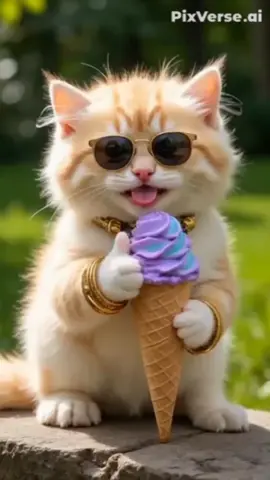 cat eat vinella ice cream 🍨#cat #catlover #icecream #babyfood #animalfood #pet #cute #foruyou 