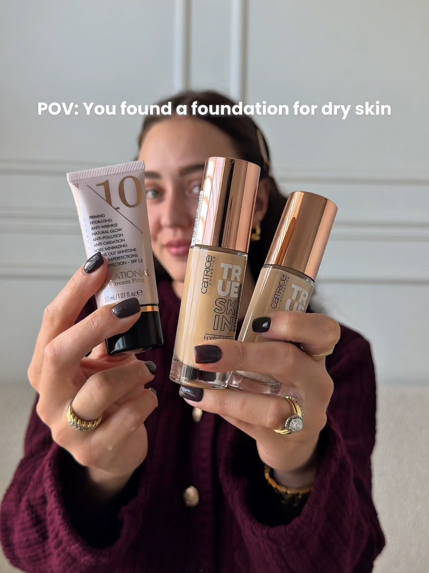 Dry skin? Watch how the True Skin Hydrating Foundation melts into the skin for a natural, radiant finish – no dry patches, no heaviness ✨ Infused with hyaluronic acid + watermelon seed oil for hydration that lasts all day 🤩💧 #beautytok #makeup #catricecosmetics #ownyourmagic #foundation #primer #dryskin #affordablemakeup