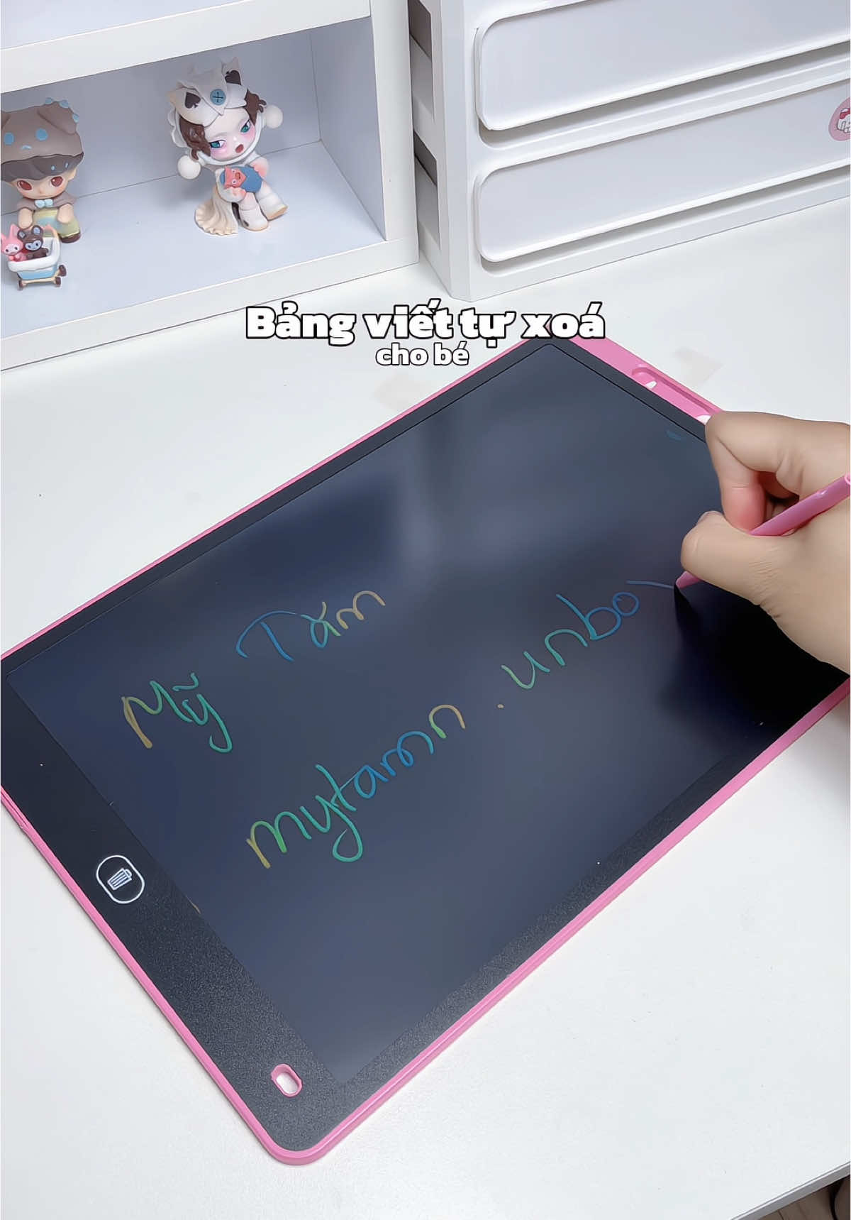 bảng viết tự xoá cho bé nhà mình nè💗#xh #xuhuong #mytamnunbox #viral #bangviettuxoa #dochoichobe 