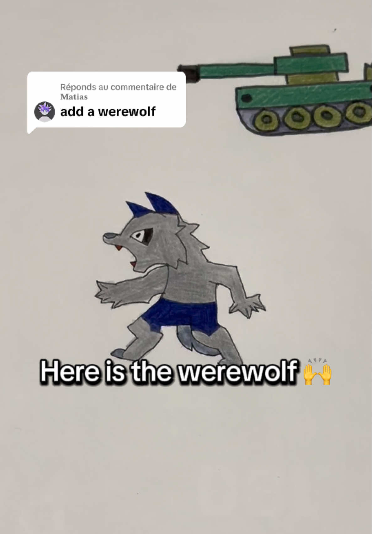 Réponse à @𝐌𝐚𝐭𝐢𝐚𝐬 a werewolf stronger than a tank 😭🙏what should we add next ? 👇💬 #fyp #draw #stickmanwar #stickman #werewolf 