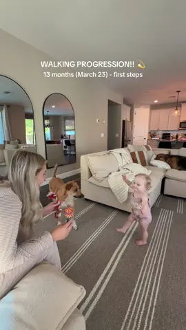 From wobbly little steps at 13 months to becoming more confident at 14 — our girl Charlie is slowly but surely finding her way. She started walking a bit later than most, and I’d be lying if I said I didn’t compare. But every baby has their own timeline, and that’s something I’ve had to remind myself often. We’re still working on walking in public, but she’s making progress every day. To any other mamas whose babies aren’t there yet: you’re not alone. Try not to stress, and give yourself (and your little one) all the grace — they’ll get there when they’re ready, and it will be just as beautiful. #babymilestones #14monthsold #walking #firststeps #toddlermom #toddlerjourney #momlife #momtruth 