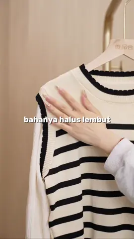 Atasan Wanita knit Lengan Balon, Sweater Rajut Stripe kece parah#atasanwanita#sweaterrajut#rajutlenganbalon#rajutwanita#ootdfashion 