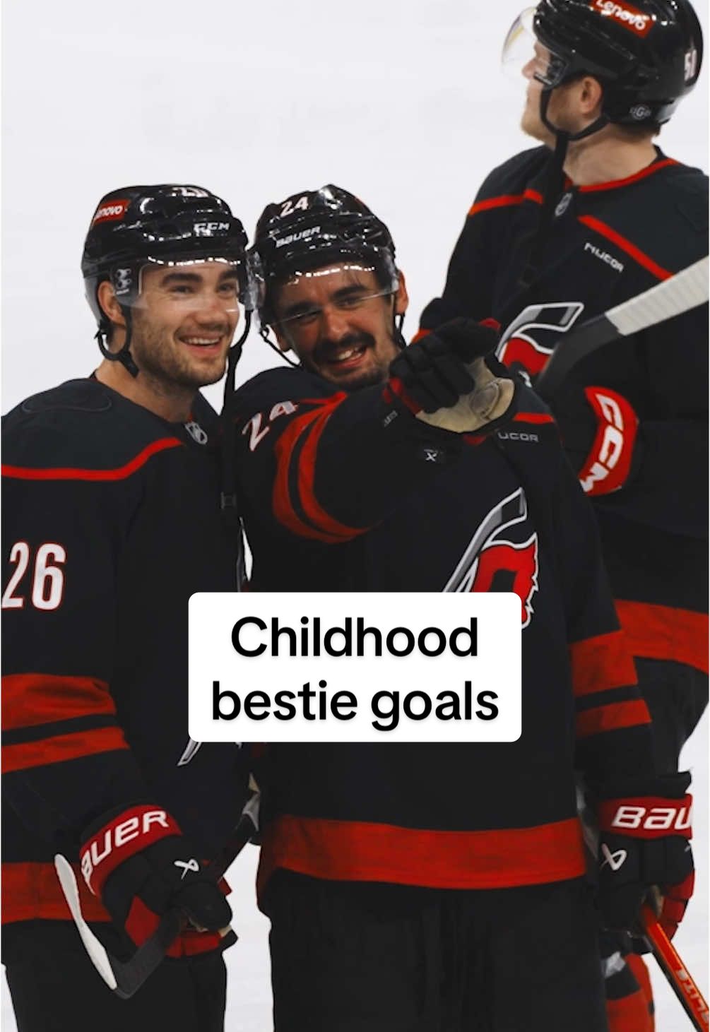 Just watching their childhood best friend live the dream #canes #NHL #friends #playoffs 