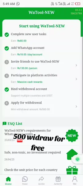 wa tool earning site for free  #onlinearning #onlinearningplatform #watoolwhtasapp #watoolearnmoney 