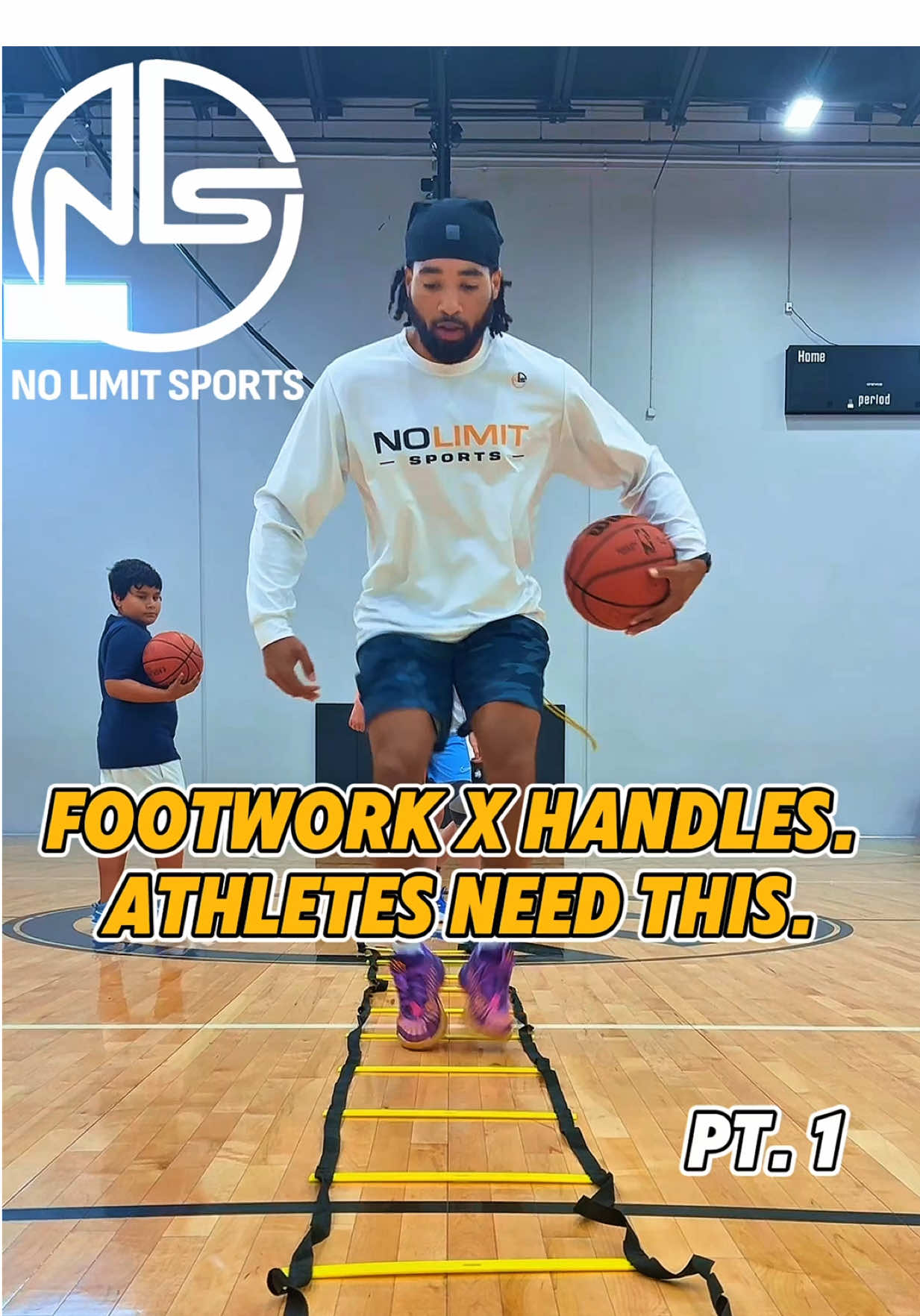 If your athlete lacks footwork, speed, or ball control… this drill is a must. Save + tag a hooper who needs this.  #BasketballTraining #FootworkDrills #BallHandling #SpeedAndAgility #HooperLife #NoLimitSports