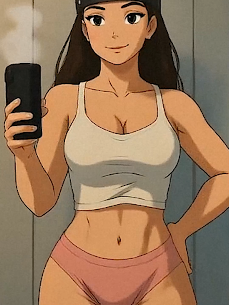 No sé de dónde salió un mug de café 😆. Pero quedó linda, que les parece?♥️. . #estiloghibli #ghiblistyle #AI #mexicana🇲🇽 #modelo 