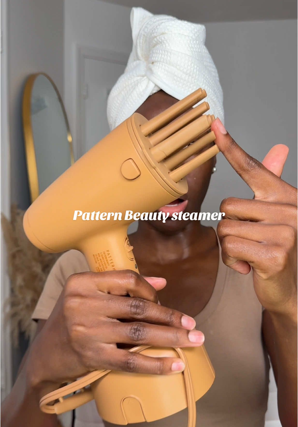 The girlies said steam is good for low prosity hair so let’s try the @PATTERN Beauty steamer 🙈#blackgirlhairstyles #naturalhair #blackgirl #type4hair #4chair 