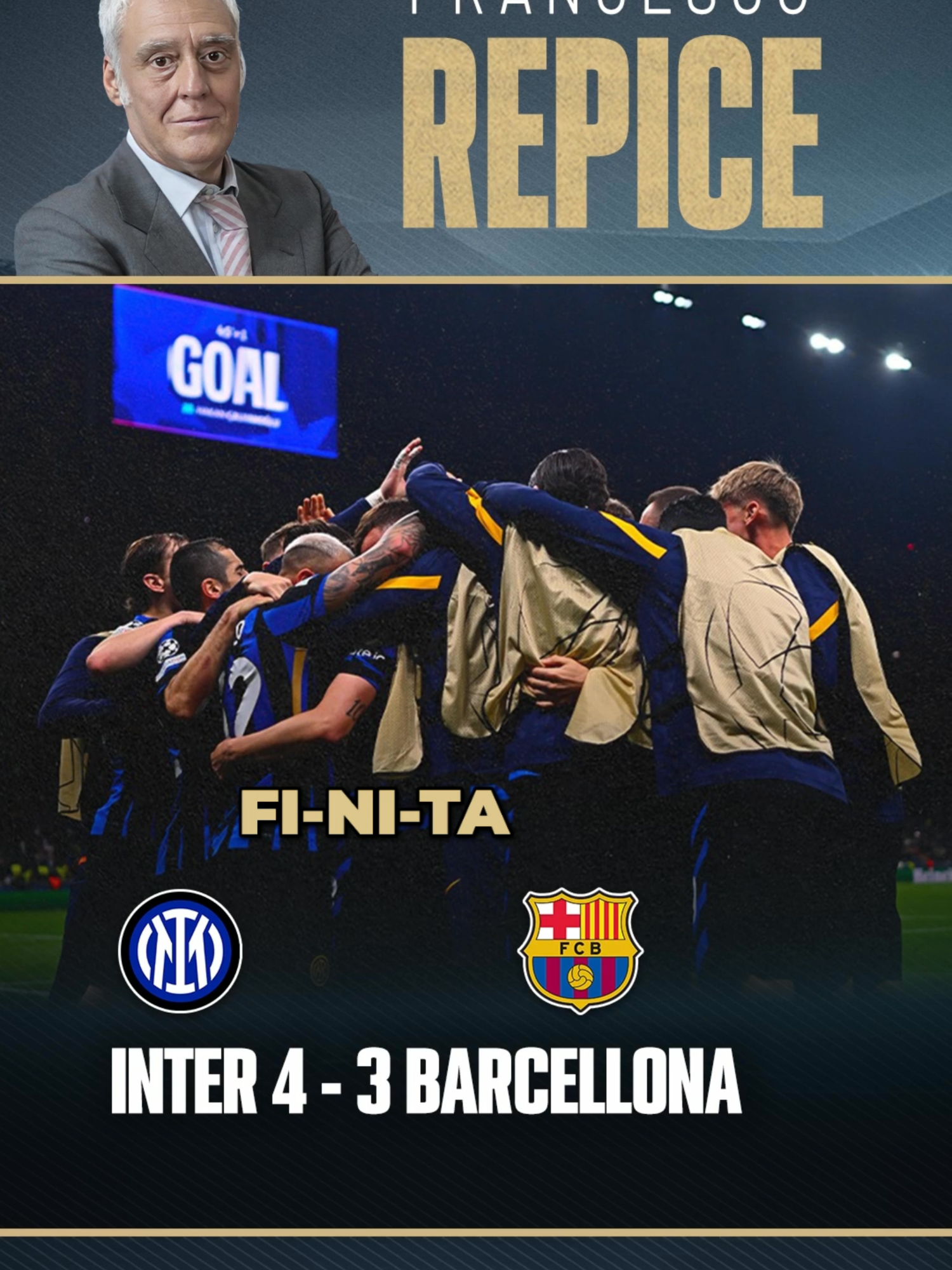 🎙È FI-NI-TA!!!! L'INTER È IN FINALE DI COPPA DEI CAMPIONIIIII 🏆 #francescorepice #repice #inter #barcellona #championsleague #finale #final #gol #radiocronaca #calcio #rairadio1 #lavocedelcalcio #neiperte #andiamoneiperte #videoviral