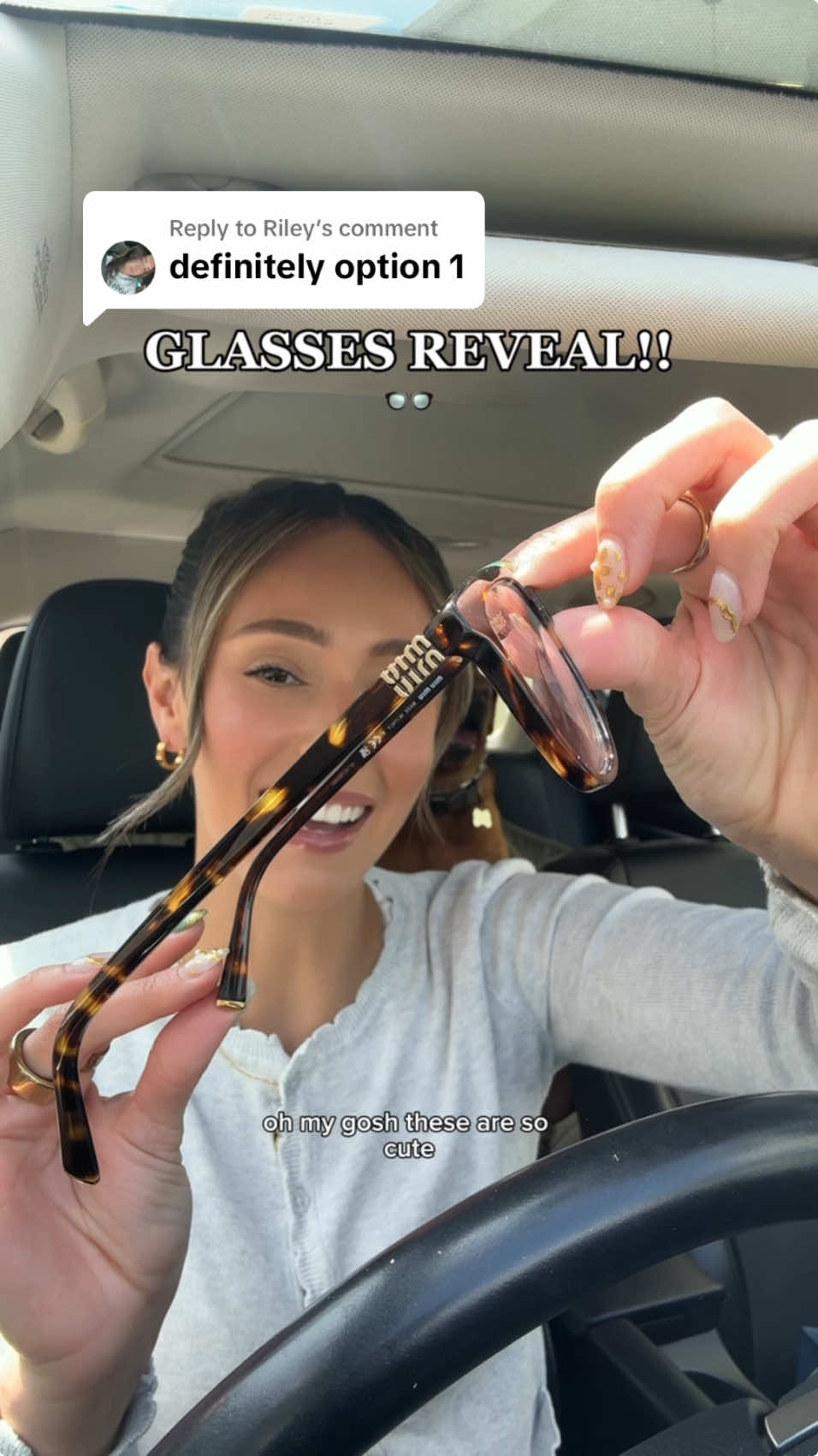 Replying to @Riley YOU GUYS IM SCREAMING  I love them so much!!! #eyeglasses #prescriptionglassses #designerglasses #glasses #miumiuglasses 