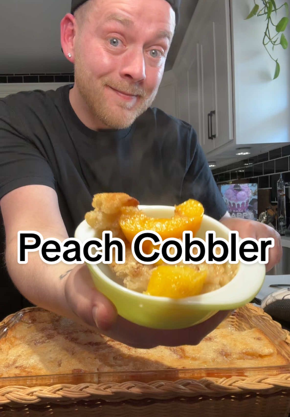 Peach cobbler that’s buttery, golden, and dangerously easy 😁#PeachCobbler #EasyDessert #TikTokRecipes #SummerBaking #CobblerCravings #QuickSweets #HomemadeDessert #fyp  Peach Cobbler 1 stick Butter 1 1/2 C. Self-rising flour 1 C. Sugar 1 C. Milk 1 tsp. Vanilla 29 oz. Sliced Peaches in heavy syrup Cinnamon & nutmeg (just a light sprinkle of each) 	 Instructions: Preheat oven to 350°F. Toss the stick of butter into your baking dish and let it melt in the oven while it preheats. In a bowl, whisk together flour, sugar, milk, and vanilla until just combined. Pour that batter right over the melted butter; don’t stir. Spoon the peaches and some of the syrup over the batter; still no stirring. Sprinkle with cinnamon and nutmeg on top. Bake 45 minutes or until the top is golden and bubbling.  Best served warm with a scoop of vanilla ice cream. Or cold, straight from the fridge; no judgment 😁