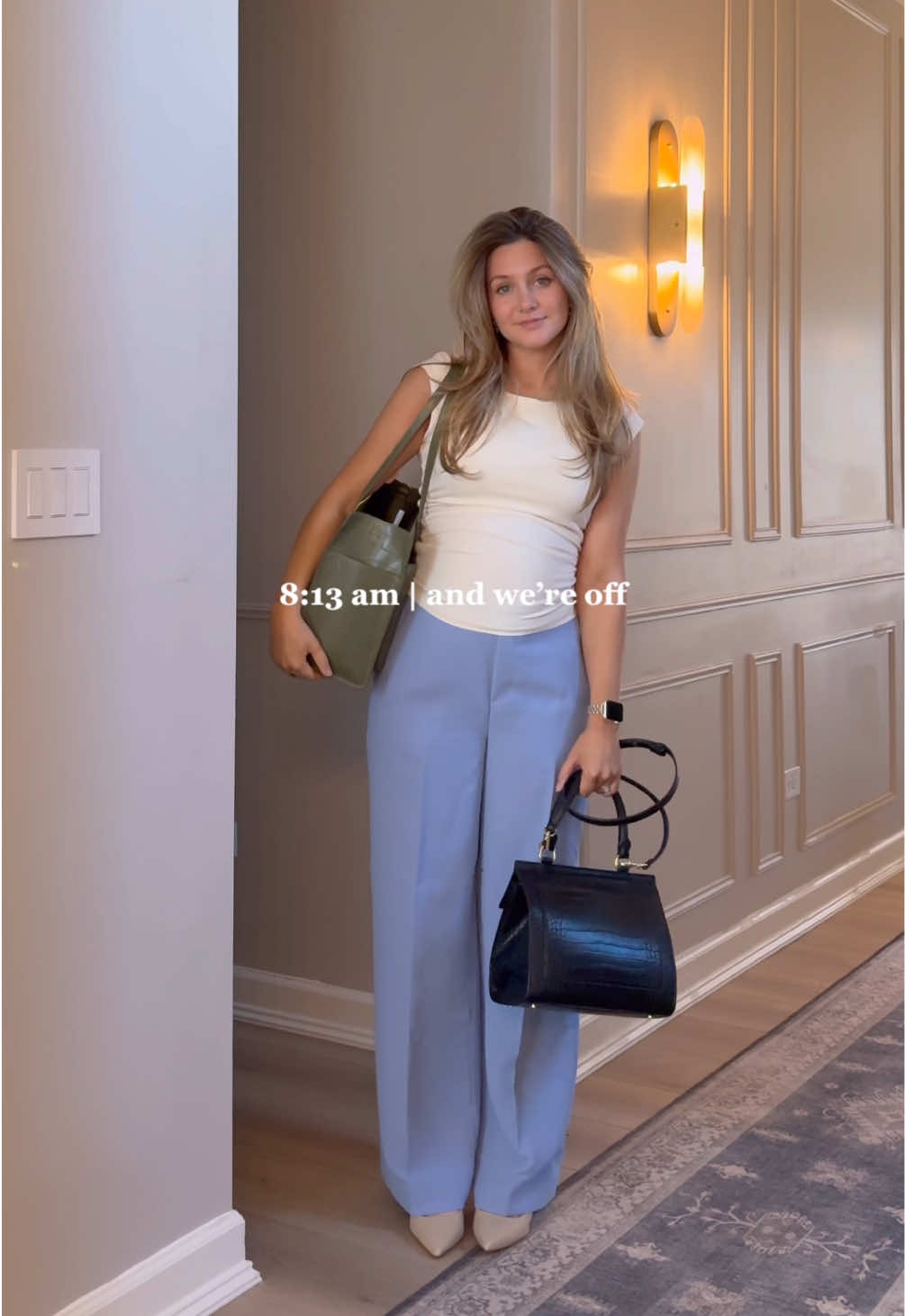 always happy after 💕 #morningroutine #grwm #morningworkout #workday #dailyvlog #OOTD #workwear #bumpfriendly #pregnancy #2ndtrimester 