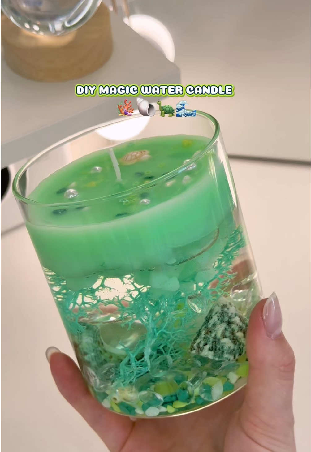 DIY Magic Water Candle 🪸🐚🌊🐢 Label printer @NIIMBOT  #DIY #candle #niimbot #watercandle 