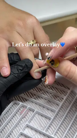An overlay will always be my favorite💛 #acrylicoverlay #acrylicnails #naturalnail #calinailtech #vacationnails #nailtoktok 