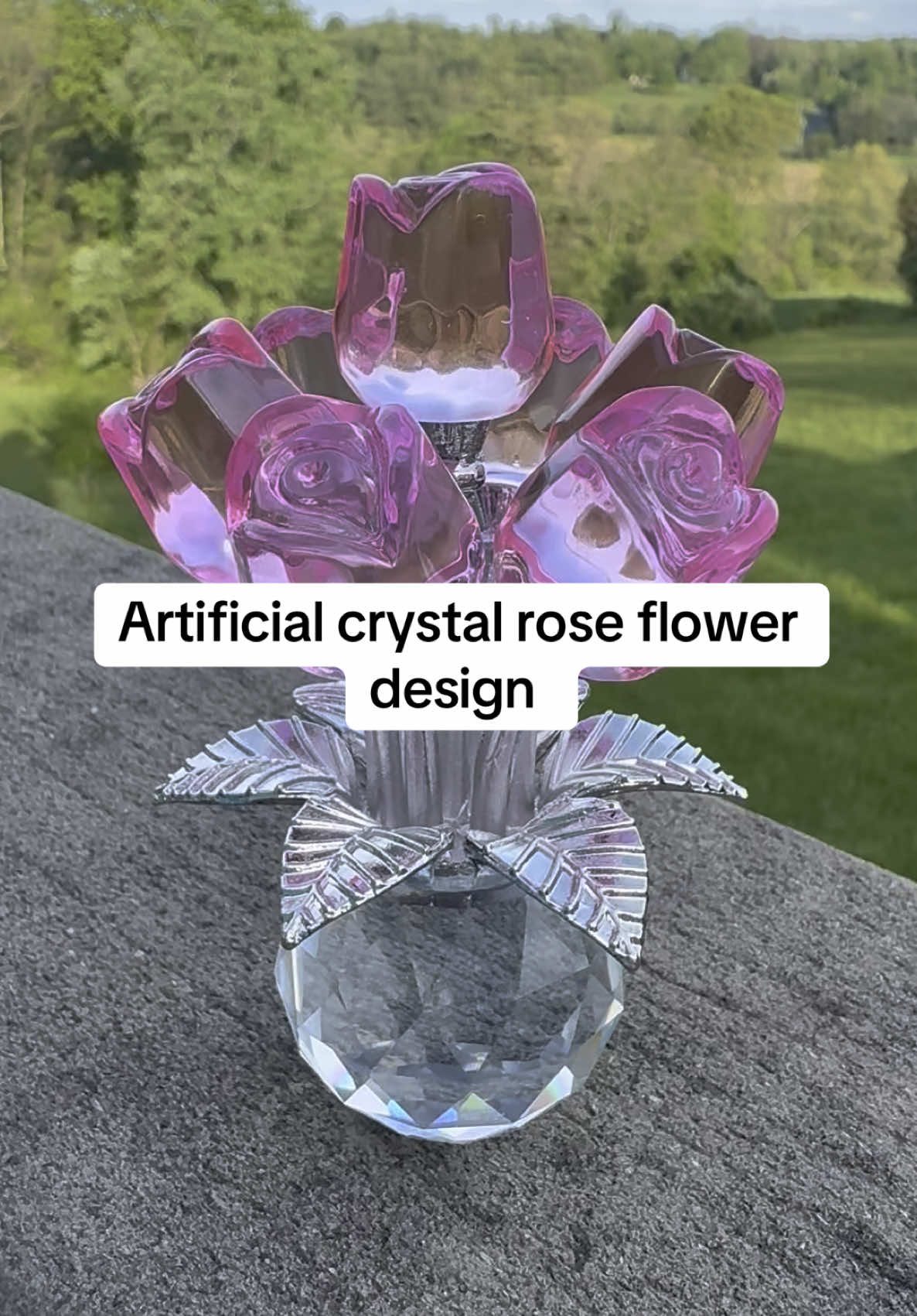Such a cute little display piece for my vanity! #crystal #rose #roses #pink #fyp 