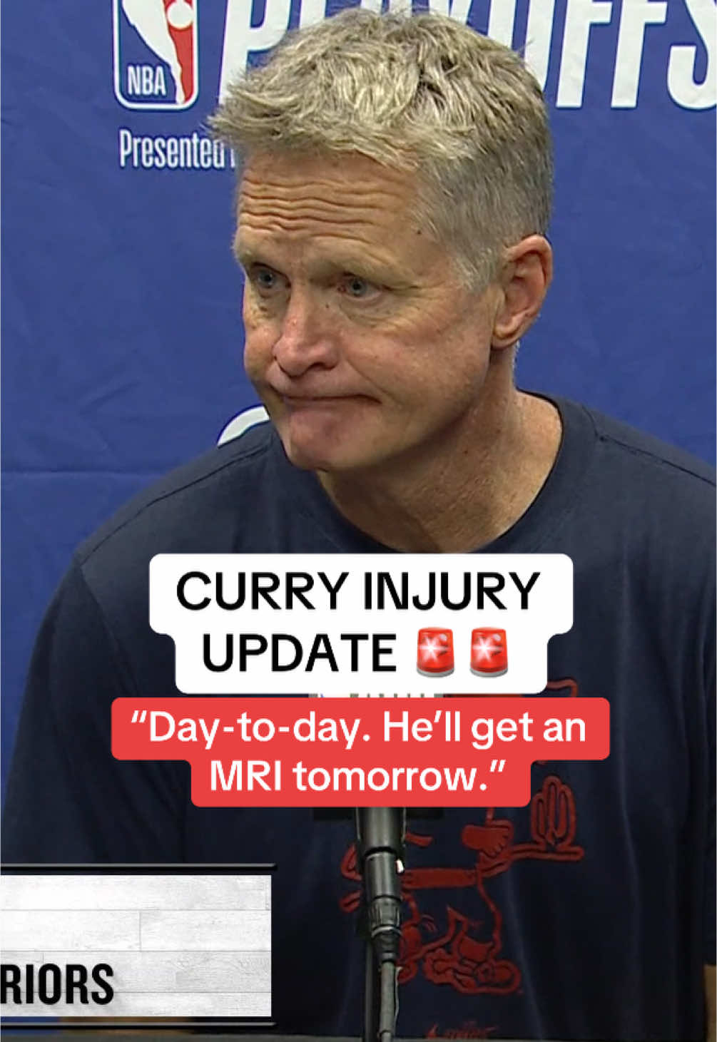 Steve Kerr’s update on Steph Curry’s injury. 🚨 #stephcurry #warriors #timberwolves #NBA #nbaplayoffs #curry 