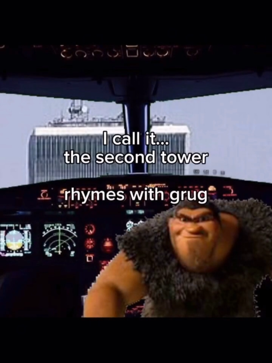 Grug has hit the second tower  #grug #rhymeswithgrug #planes #fyp #trending 