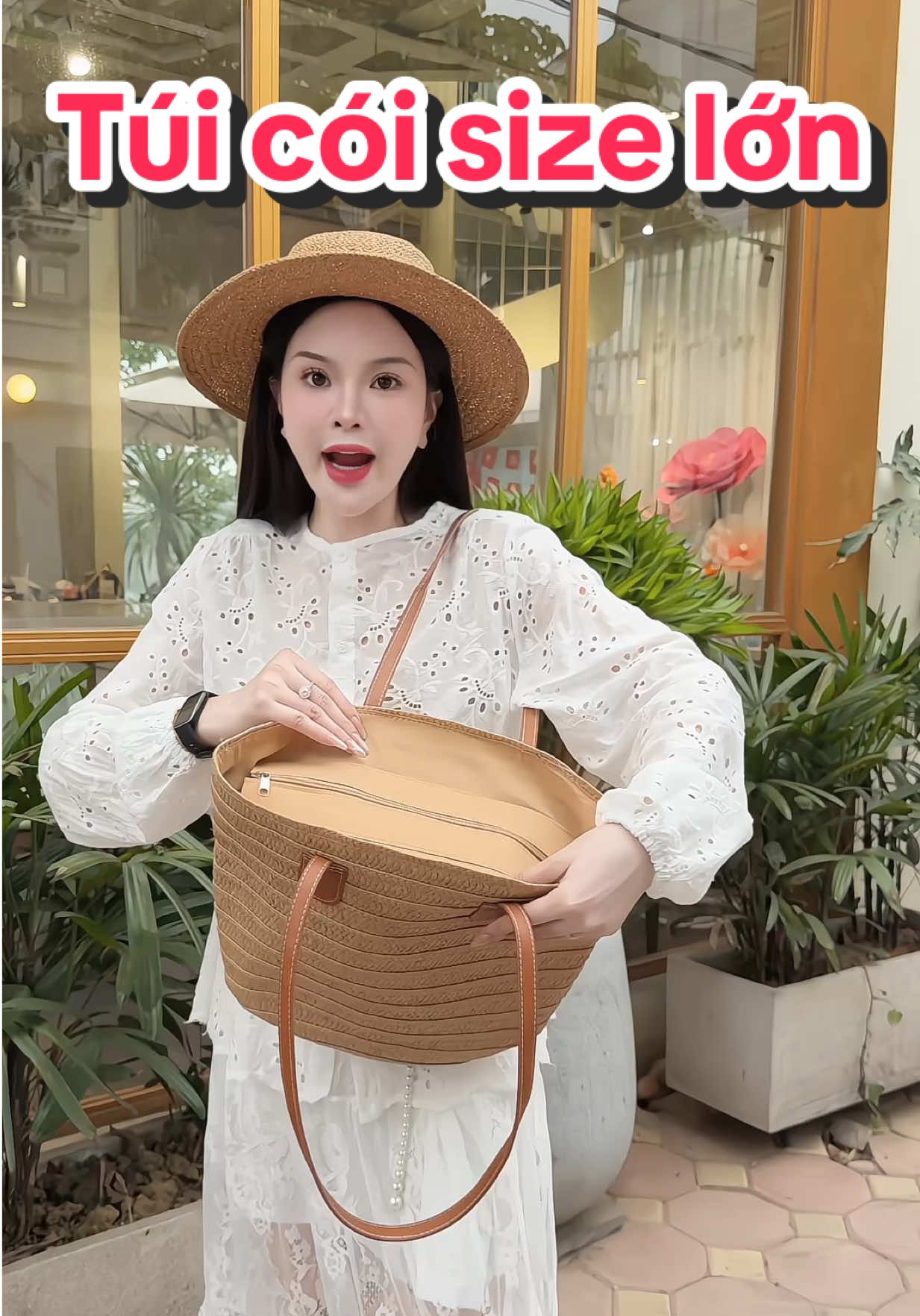 Túi cói size lớn có khoá #champhanriview #review #champhan #thoitrangnu #túi #tuicoi #tuicoidibien 