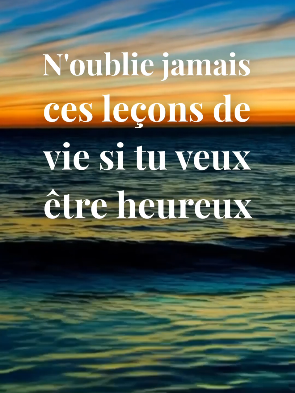 Je parle de cinq leçons de vie importantes pour être heureux : ne pas être jaloux de ce que les autres ont, accepter que certaines personnes ne changeront pas, ne pas juger les autres sans se remettre en question, faire preuve d'humilité, de courage et de sagesse, et respecter la place que les autres te donne dans leur vie. #adieux #amour #séparation #espoir #persévérance #connexion #solitude #acceptation #reconstruction #sentiment #couple #jetaime #relation #coeurbrisé #amoureux #monamour #rupture #famille #Avectoi #mavie #promesses #geste #quotidien #patience #compréhension #sincérité #tendresse #douceur #bonheur #triste #manque #positive #mindset #authentic #focus #progress #Ignore #perseverance #failure #vérité #motivation #fierte #success #sensible #sagesse #karma #avenir #developpementpersonnel #leçondevie 