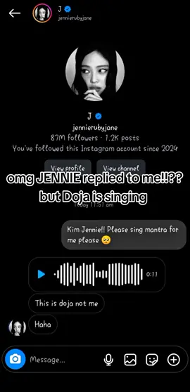 wtf!!??? @JENNIE you so funny and make blink smile 😁😁😊😊 I love you JENNIE ❤️😭 but why don't you sing for me??!! #Jennie #DojaCat #mantra #funny #singing #fyp #jk #joke #F #A #K #E @dojacat I love your voice 💋💖