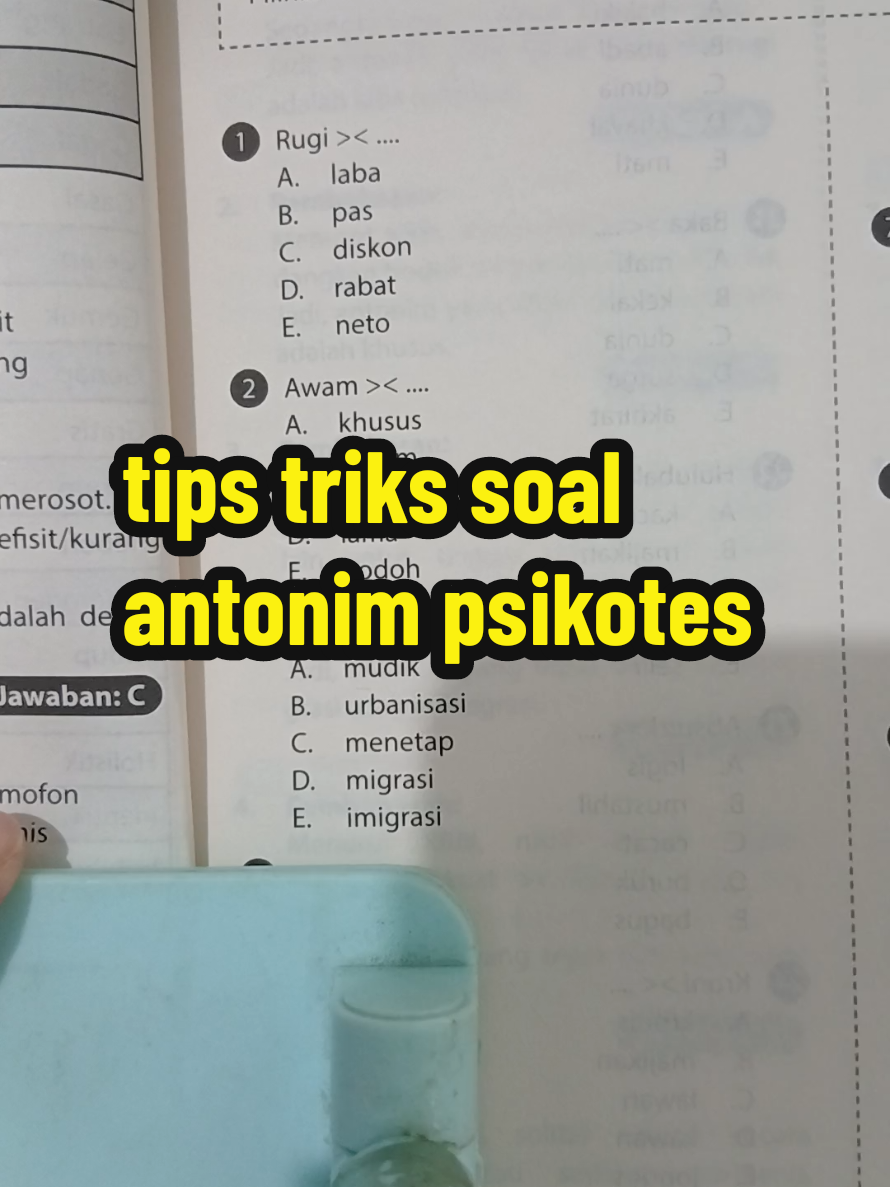 #psikotes #tespsikotes #psikoteskerja #sinonim  #antonim #bukupsikotes #tesverbal #testpa 