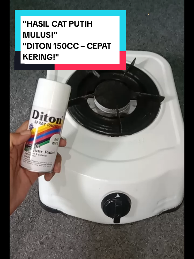 HASIL CAT PUTIH MULUS!” “DITON 150CC – CEPAT KERING!” “KERANJANG KUNING SEKARANG! #catsemprot  #ditonspraypaint #diyrumah #keranjangkuning #catputih #alatdiy #homeimprovement  #fyppppppppppppppppppppppp #belanjahemat 