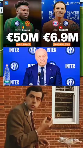 In 2023, Inter Milan: 💰 Sold André Onana to Manchester United for €50M. 👏 They replaced him with Yann Sommer from Bayern Munich for just €6,9M. Beppe Marotta is a genius. 😎💪 #football #fyral #foryoupage #dalabyasincartan 