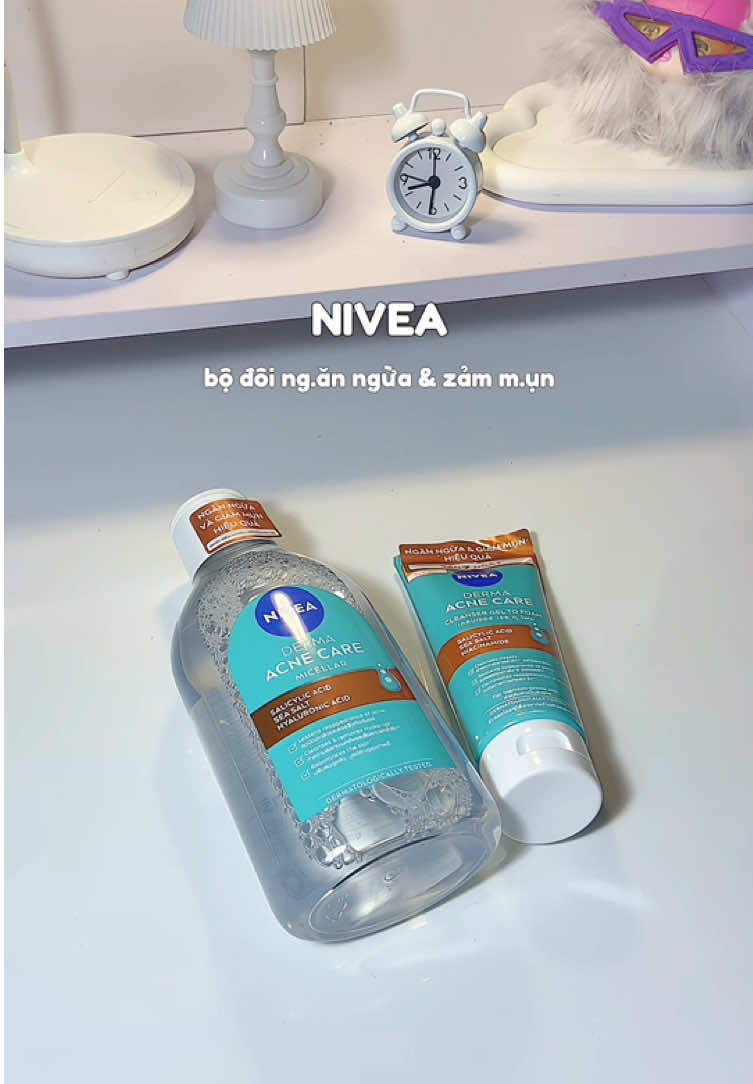 bộ đôi làm sạch sâu - ngừa m.ụn đến từ NIVEA🛍😍 #Nivea #nuoctaytrangNivea #NiveaDermaAcneCare #goclamdep#goclamdep#skincare #fyp #LearnOnTikTok #xh 
