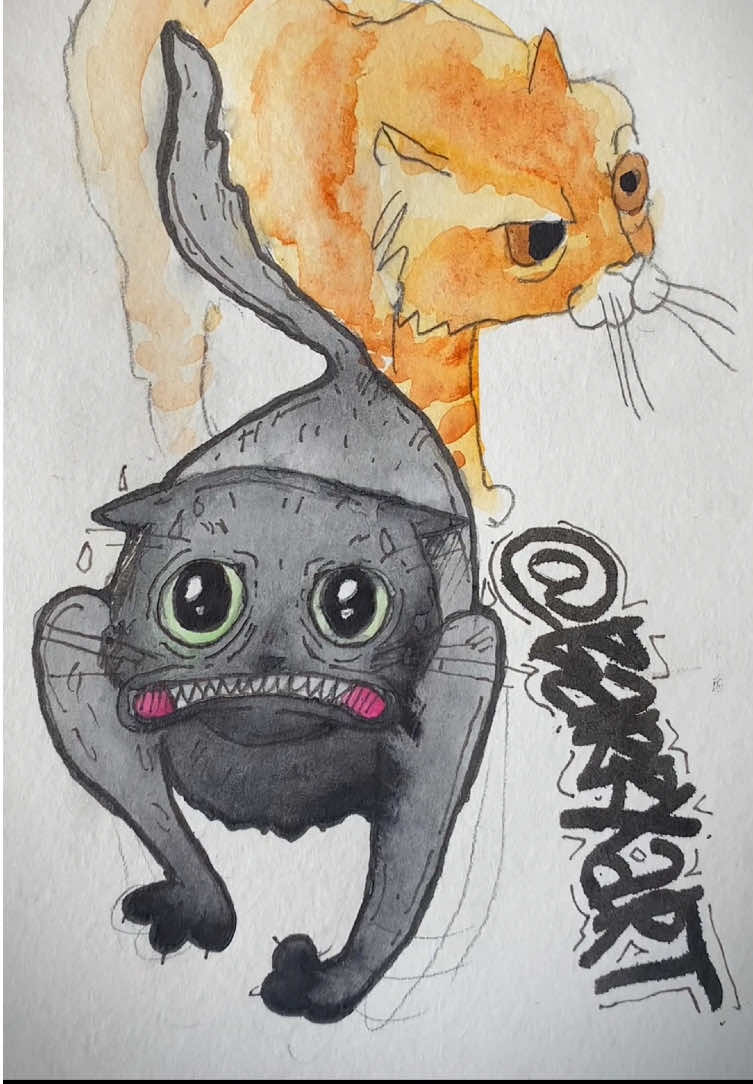 Зря быканул 😬 ТГК: barrxat #cat #funnycat #meme #artist #art #drawing #painting #мем #кот #котики #рисунок #арт #угар 