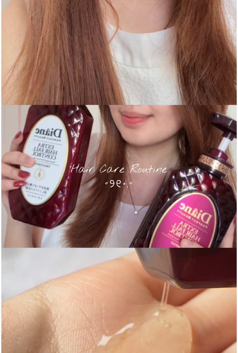 My most fav hair care non sls & anti hair fall care routines from Diane Extra Hair Fall Control✨ @Moist Diane Indonesia Official  #haircareroutine #nonsls #rambutrontok #shampoorambutrontok #antihairfall #moistdiane