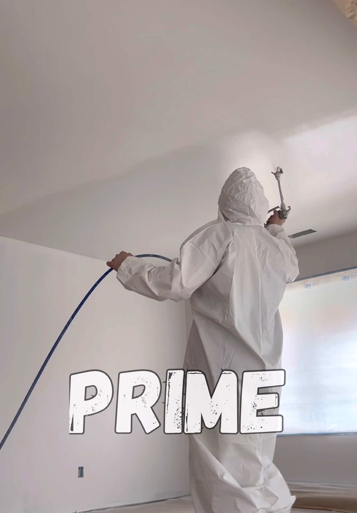 Prime and Back Roll the whole room in 15 min!  #construction #homerenovation #renovation #DIY #realestate #design #entrepreneur #tools #remodel #interiordesign #carpentry #woodworking #painting 