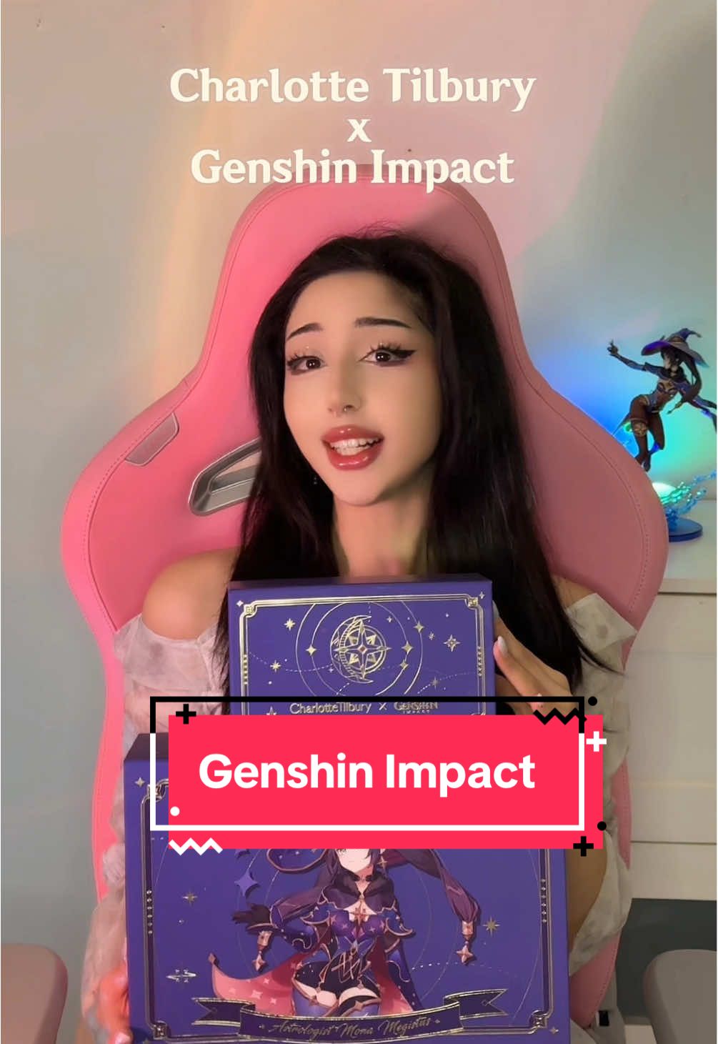 This is literally a dream come true for Mona girlies, I'm so in love with this. 💜 #genshin #GenshinImpact #genshinxcharlottetilbury #monagenshinimpact #monagenshin #fy #fyp 