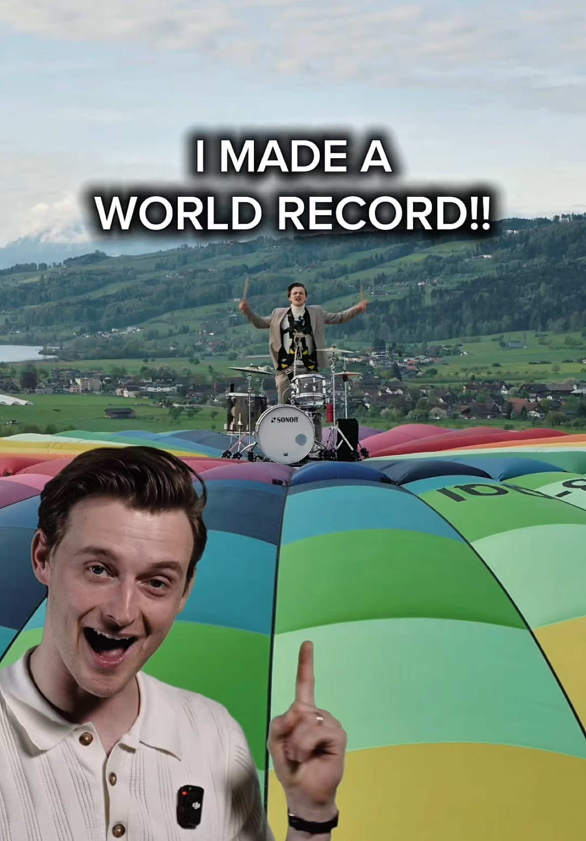 This is how we did the flying drum performance with Stimorol 🥁 No green screen. No tricks. Just pure adrenaline ⚡️ This project wouldn’t have been possible without these absolute legends ❤️‍🔥 Thank you for helping me push the limits!! Team: danielkuenzli impuls.event hollyballon.ch _bambam_80 geo_hoehenarbeit_ag birdviewpicture danny_knz universalmusicswitzerland hohnersonor   #nickless #stimorol #dontstopthecar #hotairballoon #drums #worldrecord #behindthescenes #extremedrumming 