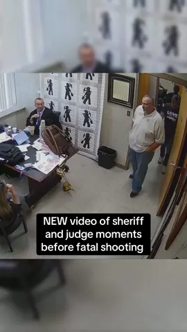 New footage has captured the moments before a Kentucky sheriff shot his longtime friend and local judge Kevin Mullins in his chambers. The alleged murder unfolded September 19, 2024, after Stines and Mullins had been out for lunch together before the shooting, and the sheriff appears to order the others out of the room. Prosecutors have charged Stines with first-degree murder, however his attorneys indicated they are preparing to mount an insanity defense in his upcoming trial. Read more at DailyMail.com  #sheriff #judge #shot #kentucky #friend #trial #crime 