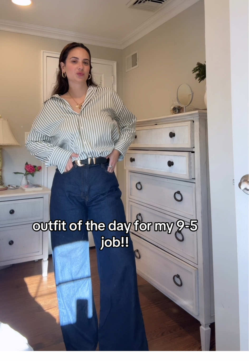 Today’s #OOTD!! Finally sunny today 🫶🏻  Top- @ZARA  Pants - @reformation  Shoes - @Marc Fisher LTD  Belt - @b-lowthebelt @Revolve  Jacket-@Sézane  Bag - @Coach  Jewelry - @Minimalist Avenue INC @PAVOI  Hair clip - @Emi Jay  #outfitoftheday #outfitinspo #outfitideas #outfits #outfits #styleinspo #ootw #gdwm #getdressedwithme #zara #reformation #marcfisher #revolve #sezane #coach #coachbag #fyp #foryou #foryoupage #emijay #emijayclawclip #clawclip #hairtok 