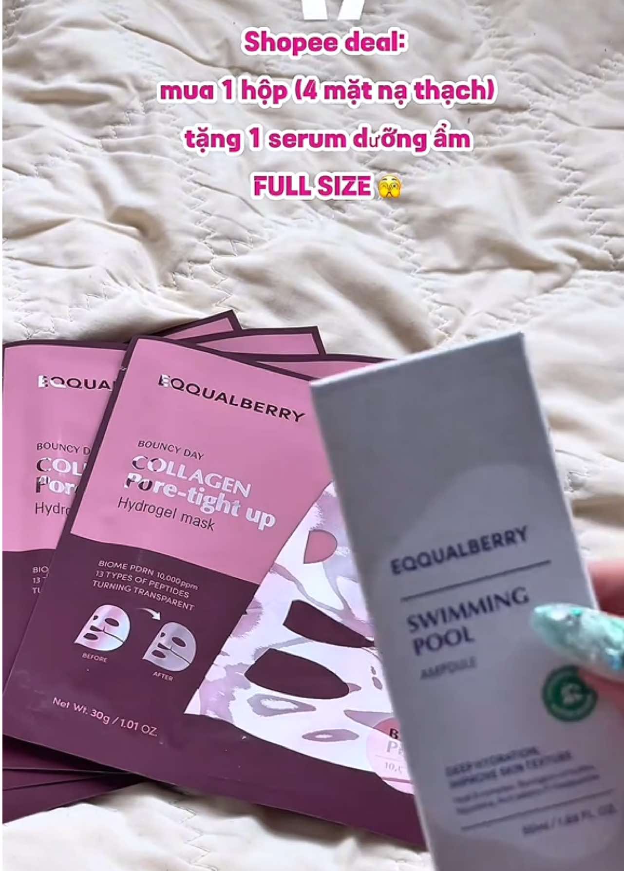 EQQUALBERRY Collagen Pore-tight up hydrogel mask 🩷 #EqqualBerry #facemask #hydrogelmask #skincare #koreanskincare #fyp #kbeauty