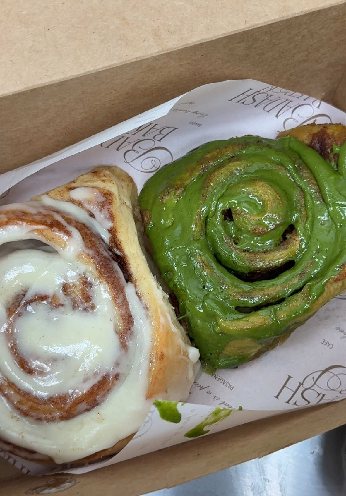Maybe my favorite menu items🤭 #cinnamonroll #matcha 