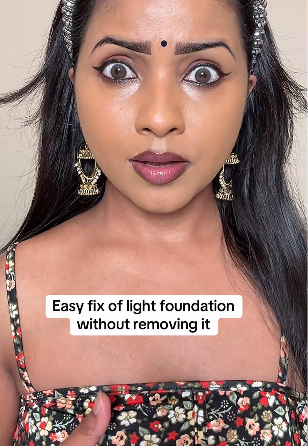 Easy fix of light foundation without removing it ✨ #brownskinmakeup #makeuptutorial #foundationroutine #foundationhack #easy #makeuptips #desi 