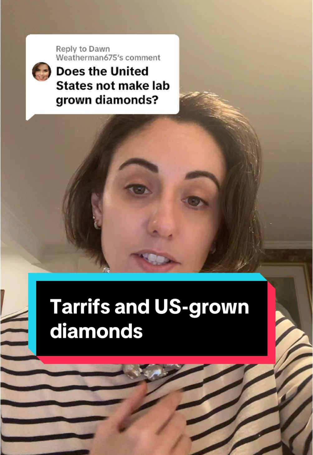 Replying to @Dawn Weatherman675 one small company does. But the big picture is that growing diamonds in the US isn’t a workaround to higher prices from tariffs. Tariffs aren’t even meant to keep prices low. #tariffs  