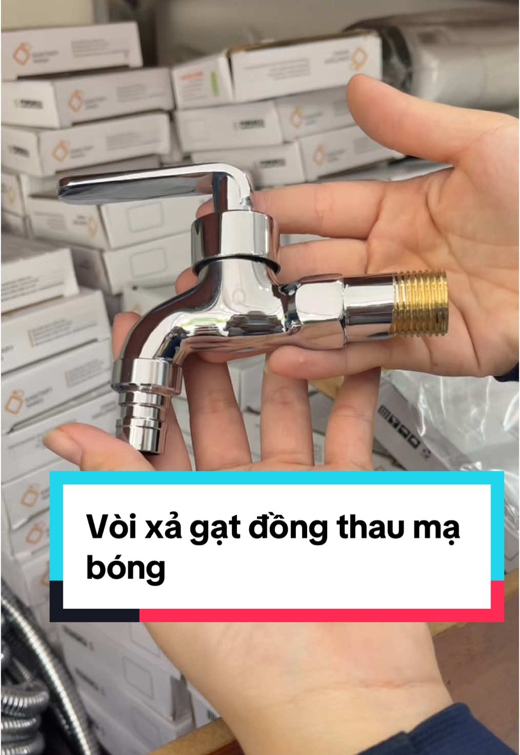 Vòi xả gạt bằng đồng thau mạ bóng#thietbivesinh#giare#voirua 