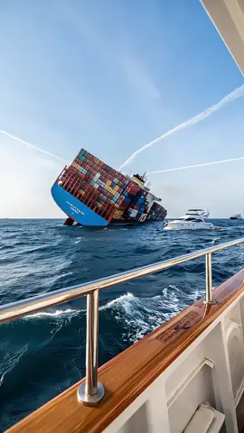 Heart-Stopping Moment:Containers Swept into Sea from Cargo Ship #CargoShipThriller