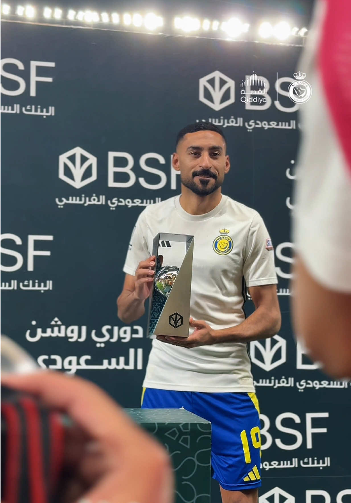 Ali AlHassan gets the Goal of the Week! 🌟 #AlNassr #النصر #SportsInSaudi #sportsontiktok #fyp 