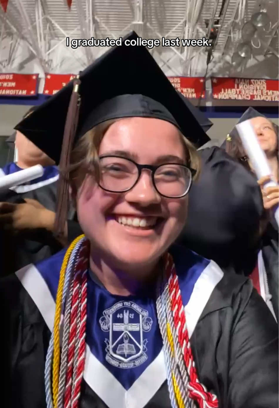you’re looking at someone who is tens of thousands of dollars in debt and has a BFA in Design & Production 😎 #classof2025 #collegegrad #theatredegree #bfa #stagemanager #stagemanagement #oklahomacity #oklahomacityuniversity 
