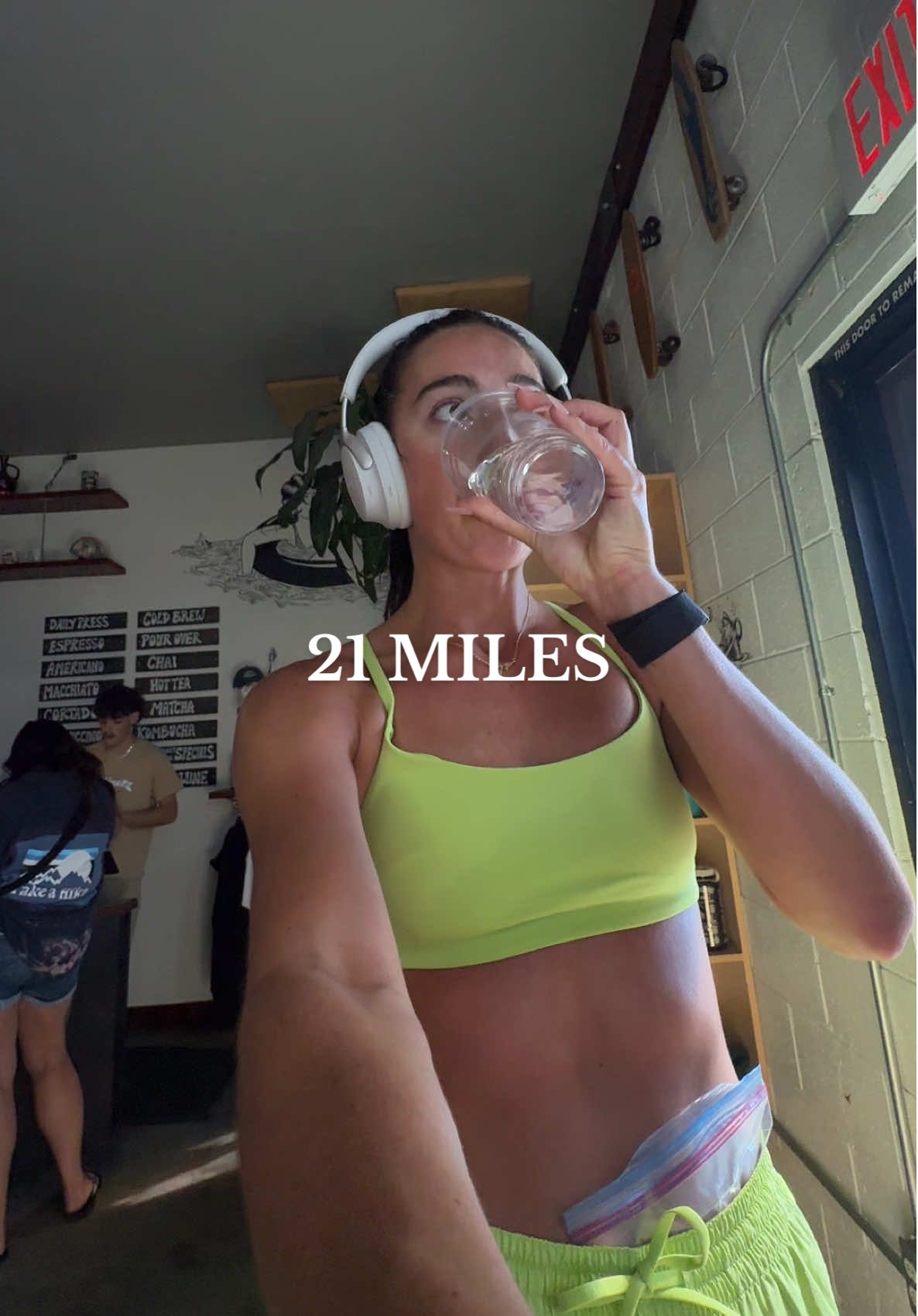 I mean my stomach hurts so bad but 21 MILES DONE AND DUSTED #fyp #foryou #marathontraining #Running #runningvlog #marathon #longrun #runnerstummy 