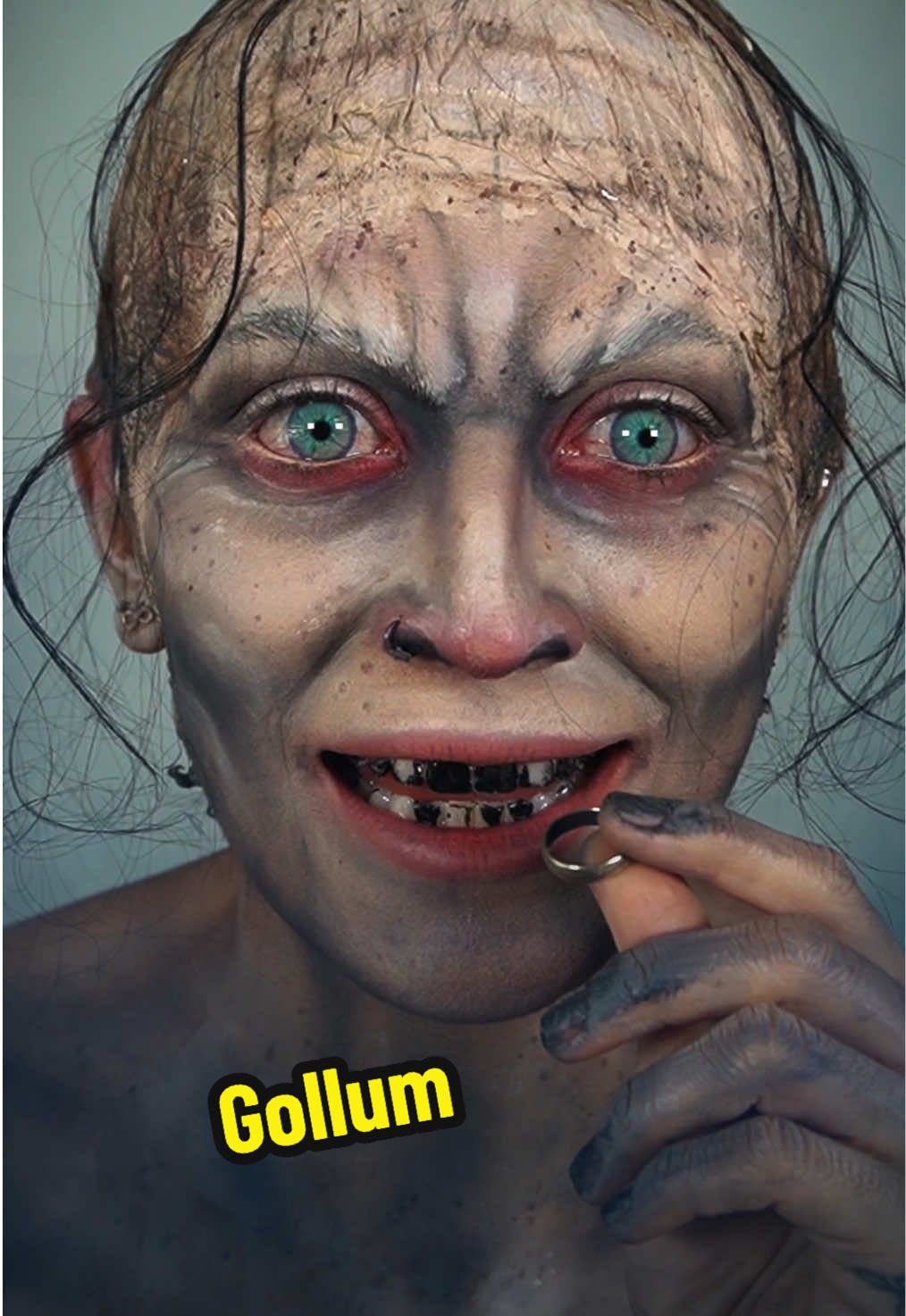 No le tuve fe pero si fui muy feliz con el resultado 🖤  #gollum de el señor de los anillos  Inspo para el video @Makeupbymurry  #lordoftherings #gollumcosplay #gollummakeup #makeuptutorial #makeuptransformation 