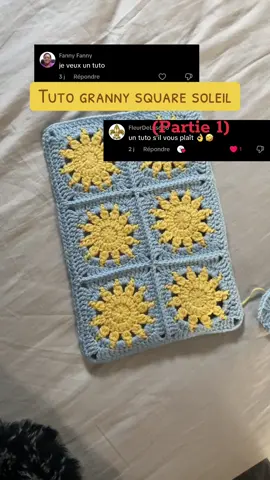 Vous avez été nombreux à me demander le tutoriel pour réaliser le granny square en forme de soleil, n’hésitez pas à me donner votre avis ! #crochetaddict #artisanatfrancais #pochetteordinateur #tutocrochet #tutogrannysquares #crochetcreations 