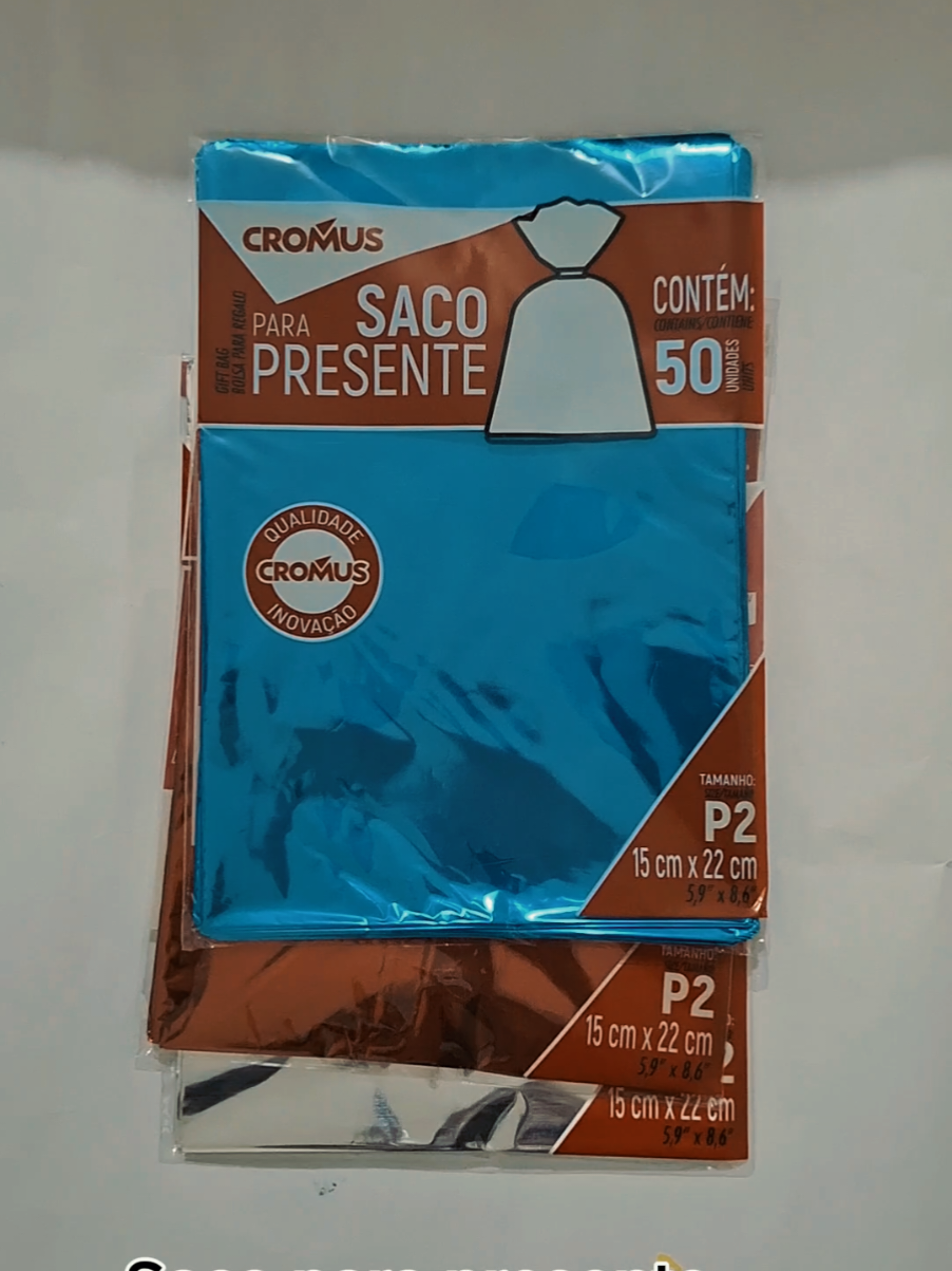 Saco para presente metalizado 15x22cm #shopee #mercadolivre #cromus #ottomercadorias 
